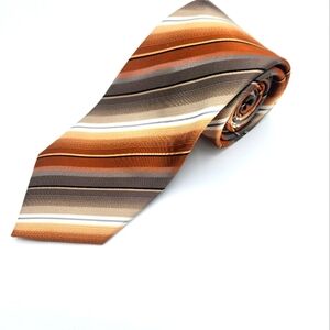 Striped Brown and Orange Men's Tie